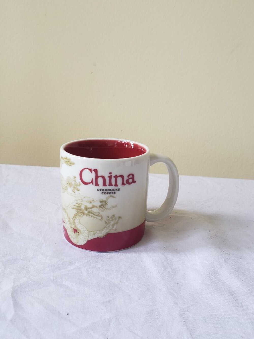 Starbucks Demi Espresso cup China Red White Beige Ceramic Cup 3oz/89ml